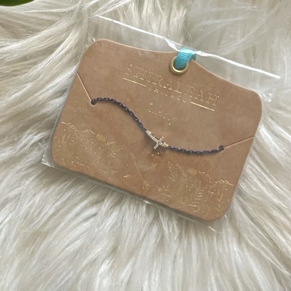 Anthropologie Shiraleah Navy Mala Cross Bracelet - Picture 1 of 3